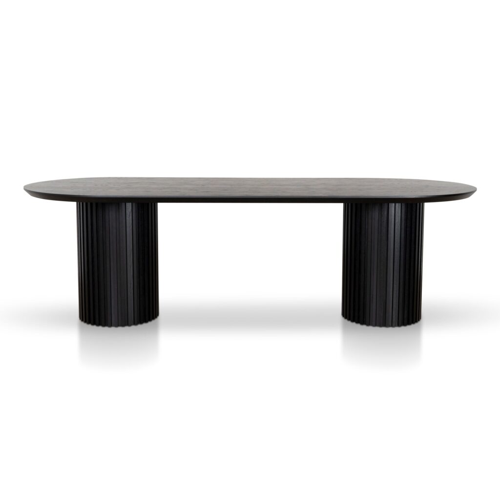 Varoa 2.5m Black Wooden Dining Table - Modern Design