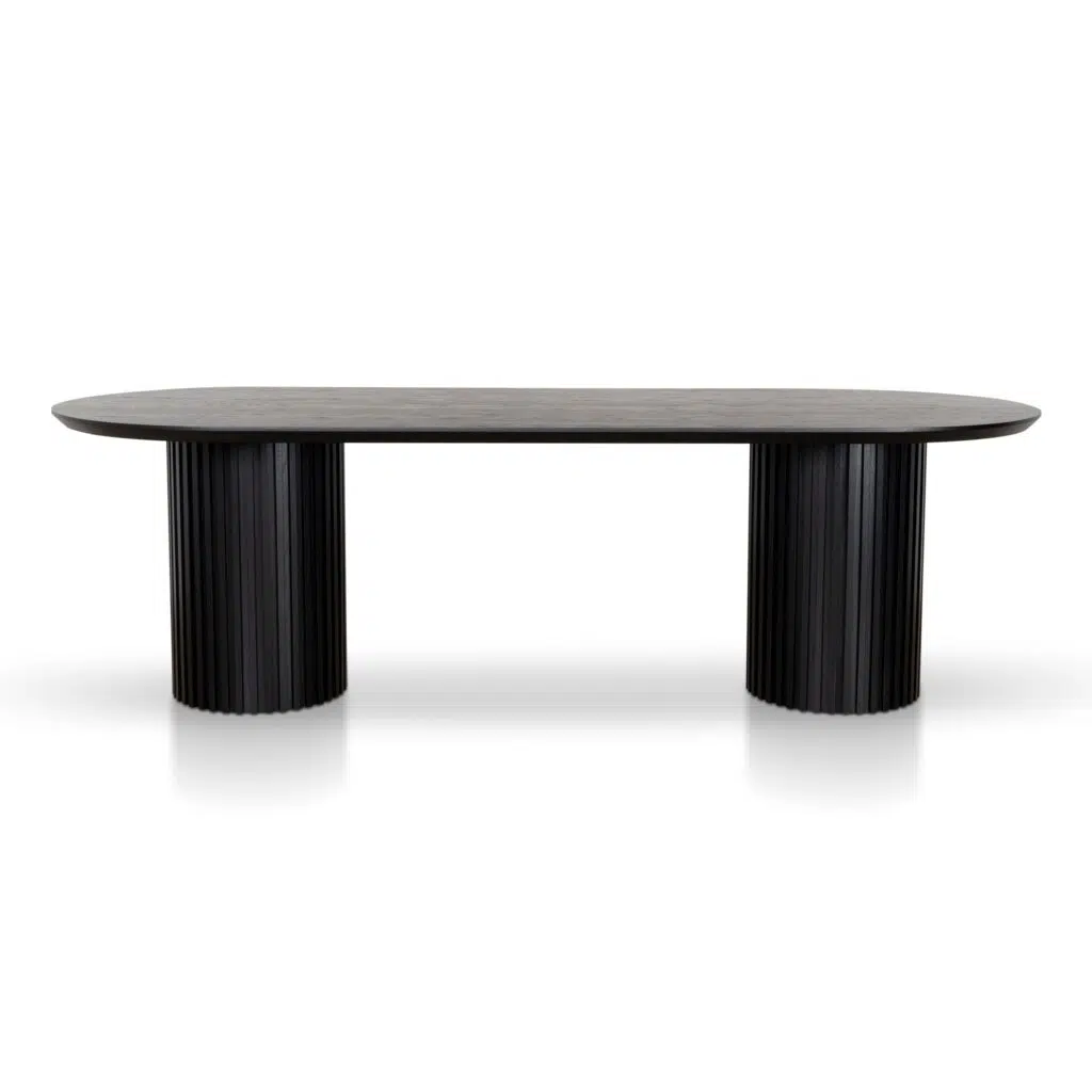 Varoa 2.5m Black Wooden Dining Table - Modern Design