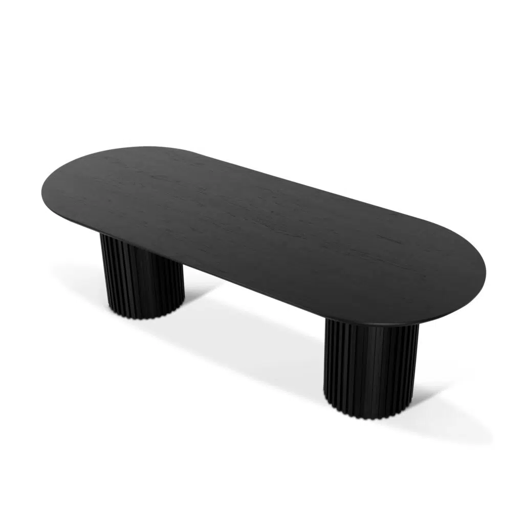 Black 2.5m wooden dining table modern design large gatherings