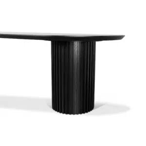 Black 2.5m Modern Wooden Dining Table - Spacious & Durable Design
