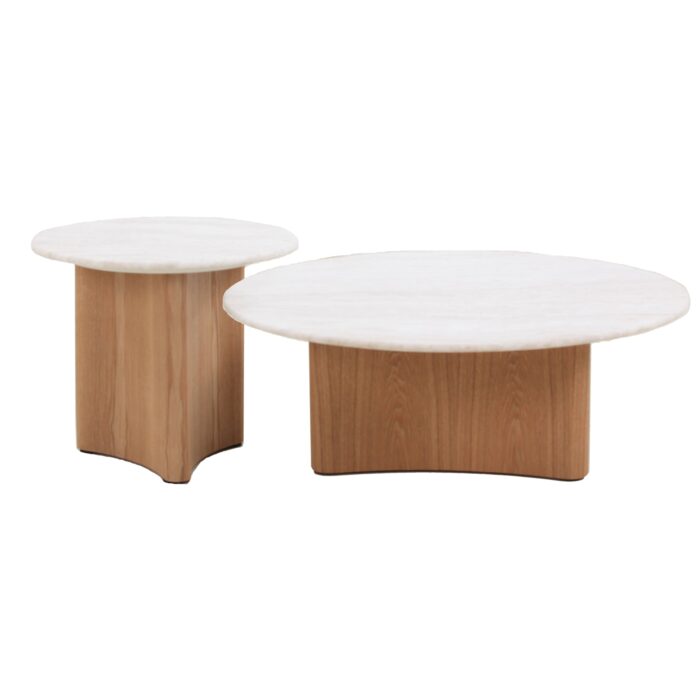 Nina 50/90cm Nested Natural Travertine Coffee Table