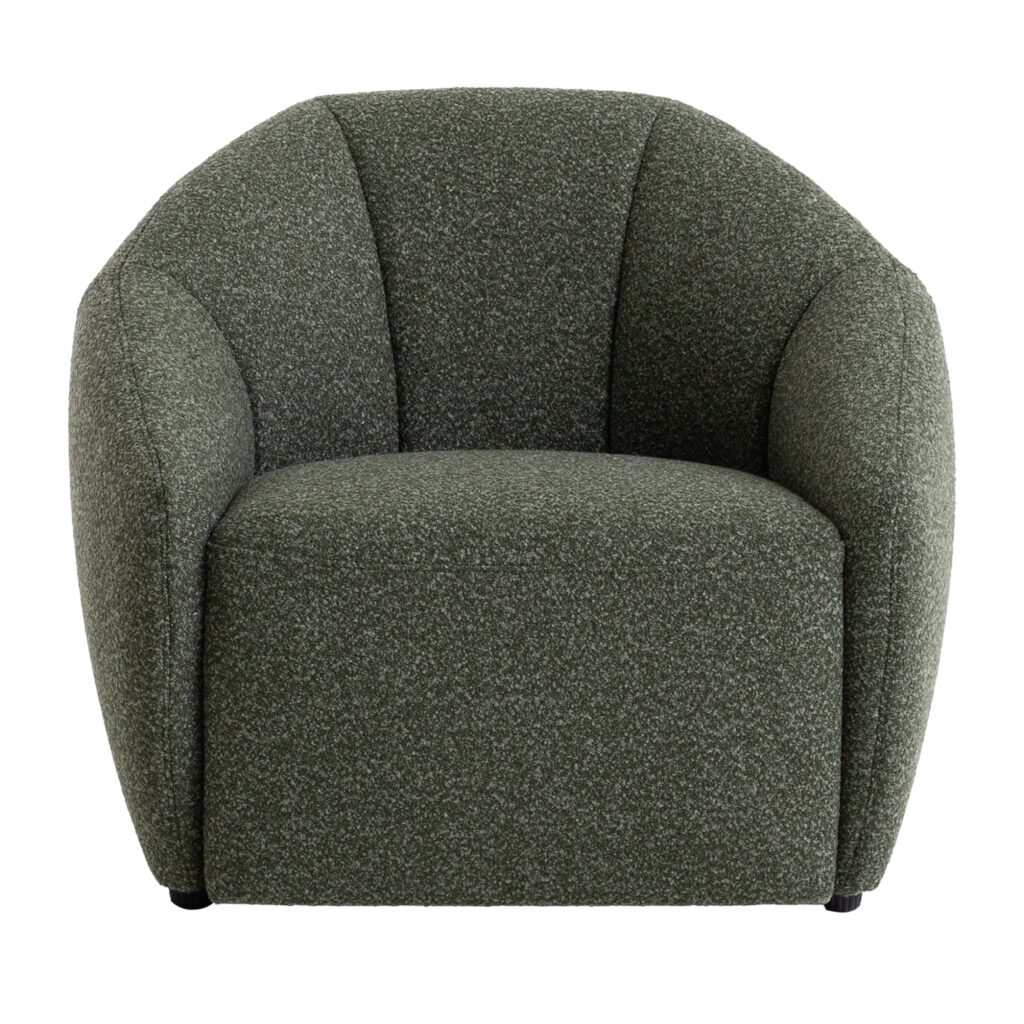 Modern Rona Fabric Armchair in Marsh Green