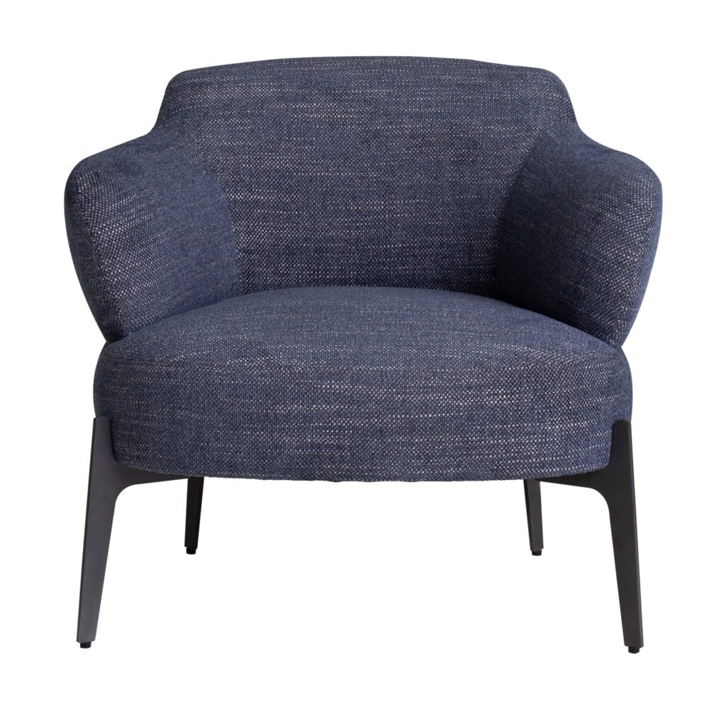 Modern Celadon Blue Fabric Armchair with Comfortable Design