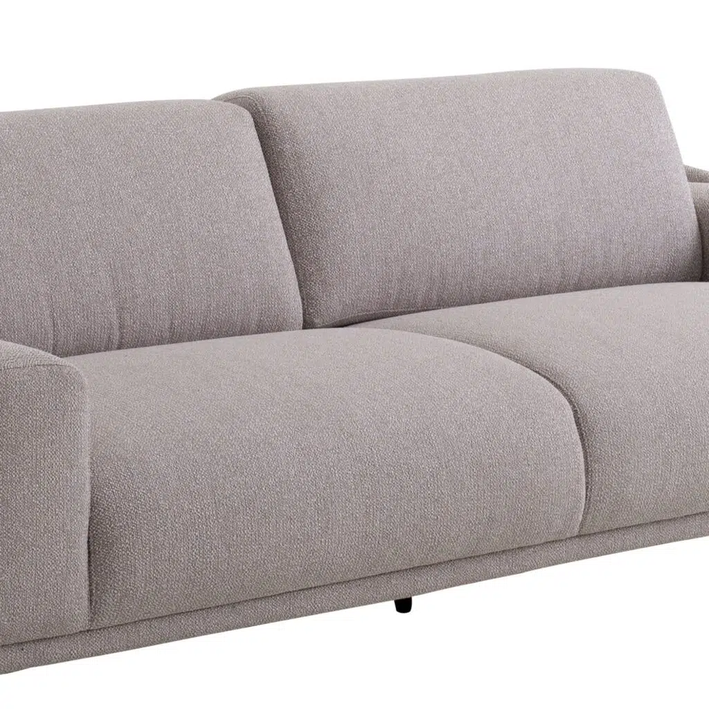 Dusty Grey 3-Seater Fabric Sofa - Modern Minimalist Design
