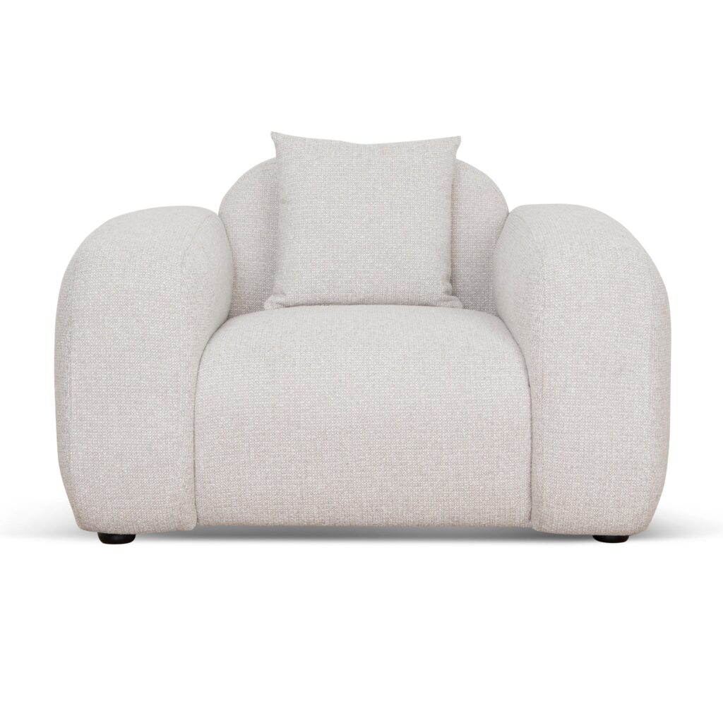 Elegant Coral Beige Karo Armchair - Modern Minimalist Design