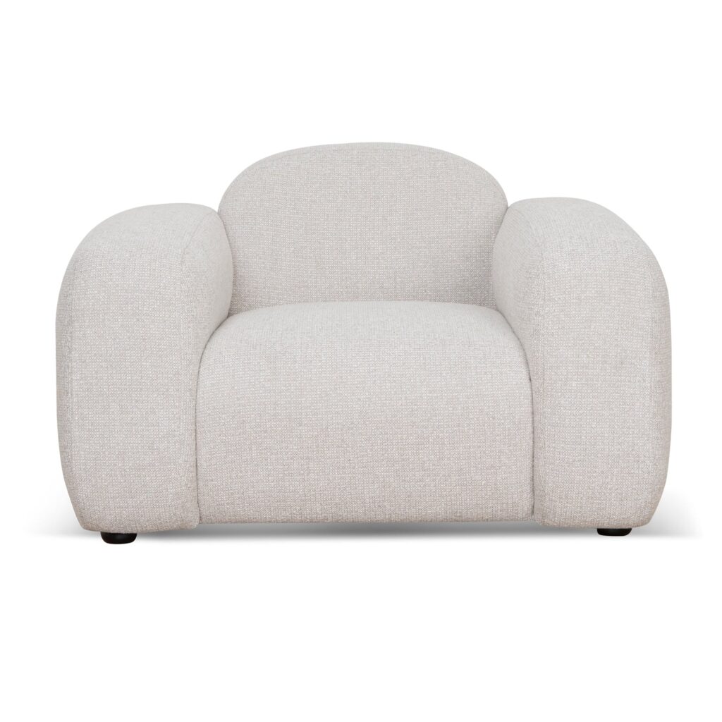 Karo Coral Beige Armchair - Modern Minimalist Upholstered Seating