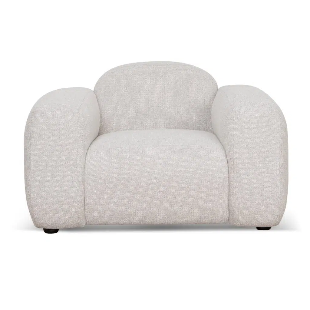 Karo Coral Beige Armchair - Modern Minimalist Upholstered Seating