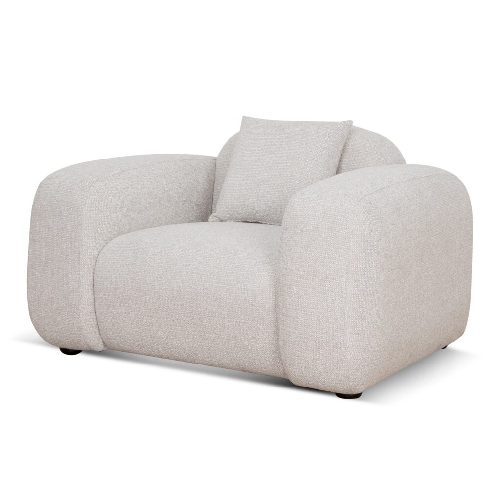 Coral Beige Karo Armchair - Modern Minimalist Design