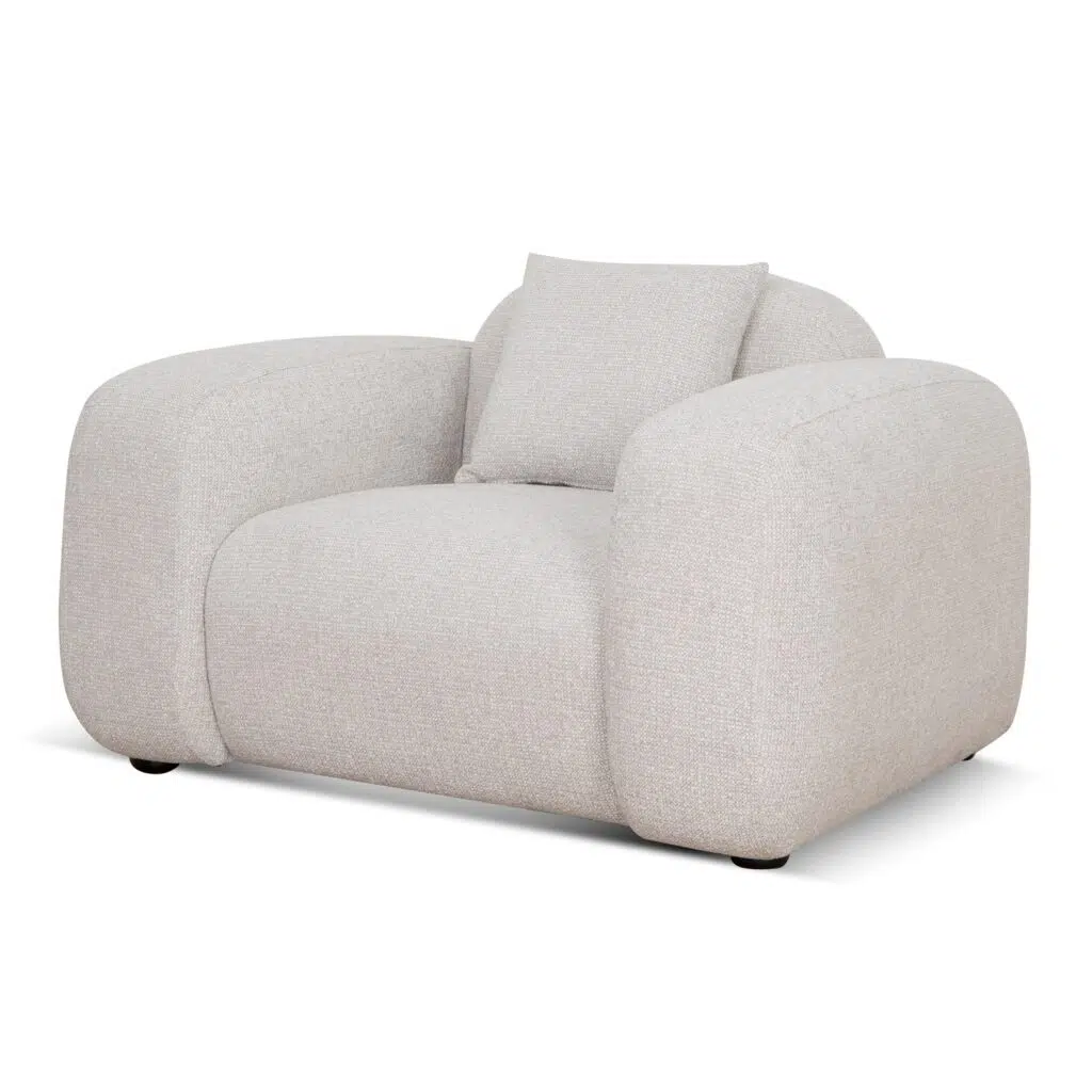 Coral Beige Karo Armchair - Modern Minimalist Design