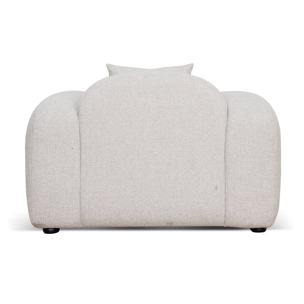 Coral Beige Upholstered Armchair - Modern Minimalist Design