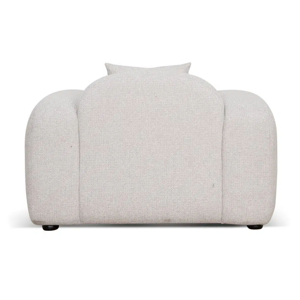Coral Beige Upholstered Armchair - Modern Minimalist Design