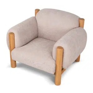 Goven Natural Armchair – Blush Linen, Elegant Design, Comfortable Seating
