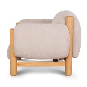 Goven Blush Linen Armchair - Elegant Design, Solid Wood Frame