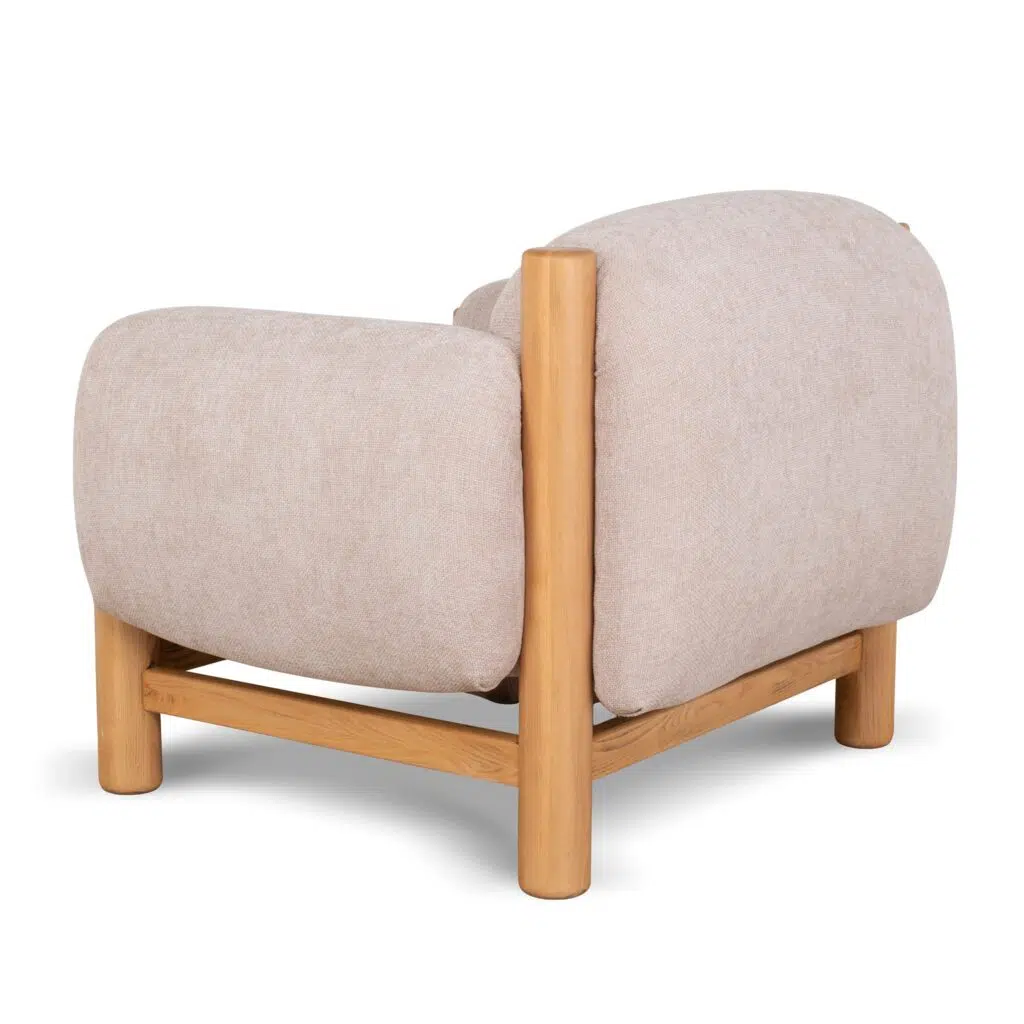 Goven Natural Armchair – Blush Linen, Elegant Modern Design for Versatile Interior