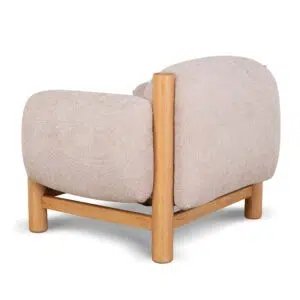 Goven Natural Armchair – Blush Linen, Elegant Modern Design for Versatile Interior