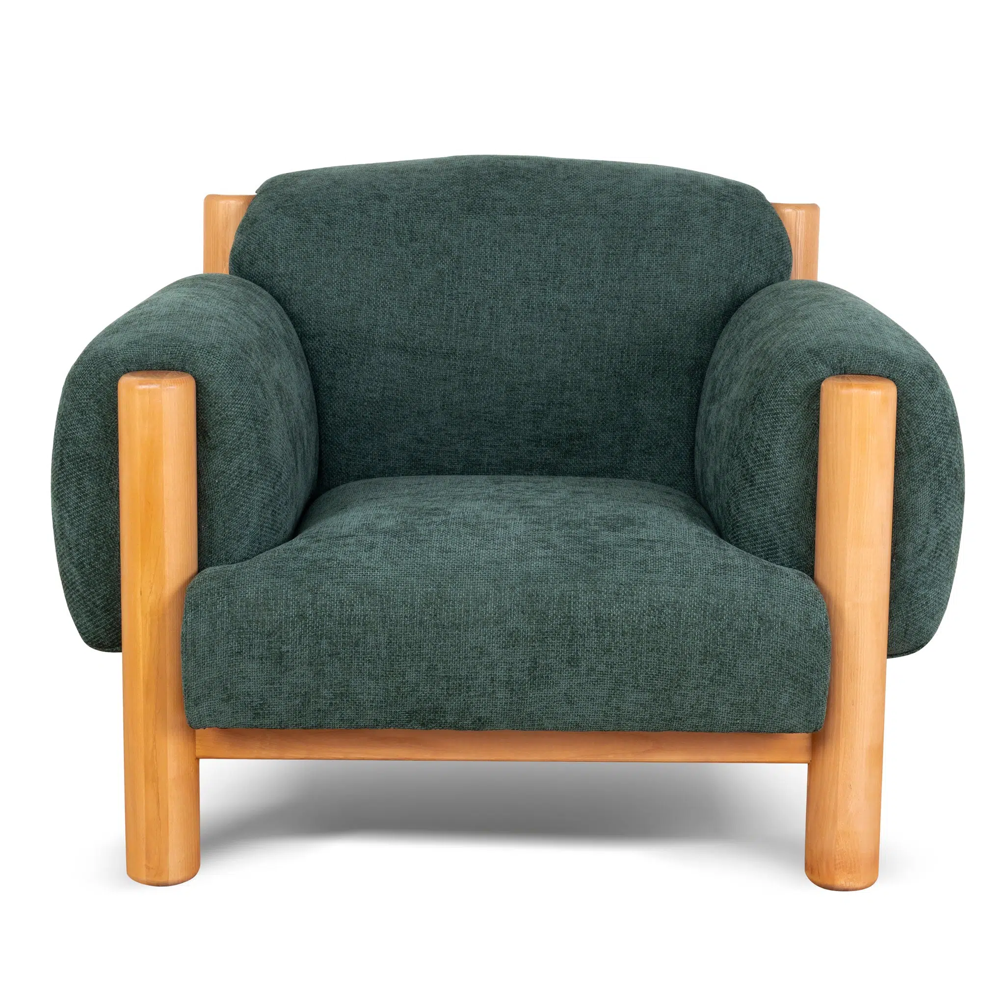 Ivora Natural Armchair – Bush Green
