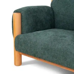 Bush Green Natural Armchair with Linen Upholstery