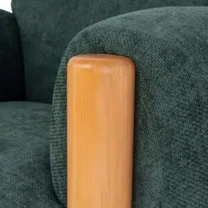 Ivora Bush Green Natural Armchair with Linen Upholstery and Elegant Design