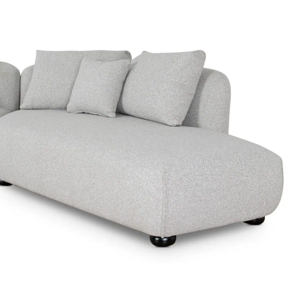 Alven 3 Seater Right Chaise Sofa Clay Grey Modern Comfort Durable Ergonomic