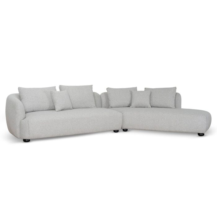 Alven 3 Seater Right Chaise Sofa Clay Grey Modern Comfort Durable Design