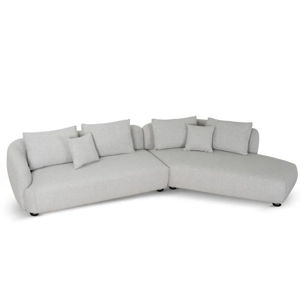 Alven 3 Seater Chaise Sofa in Clay Grey – Modern Comfort & Durable Design