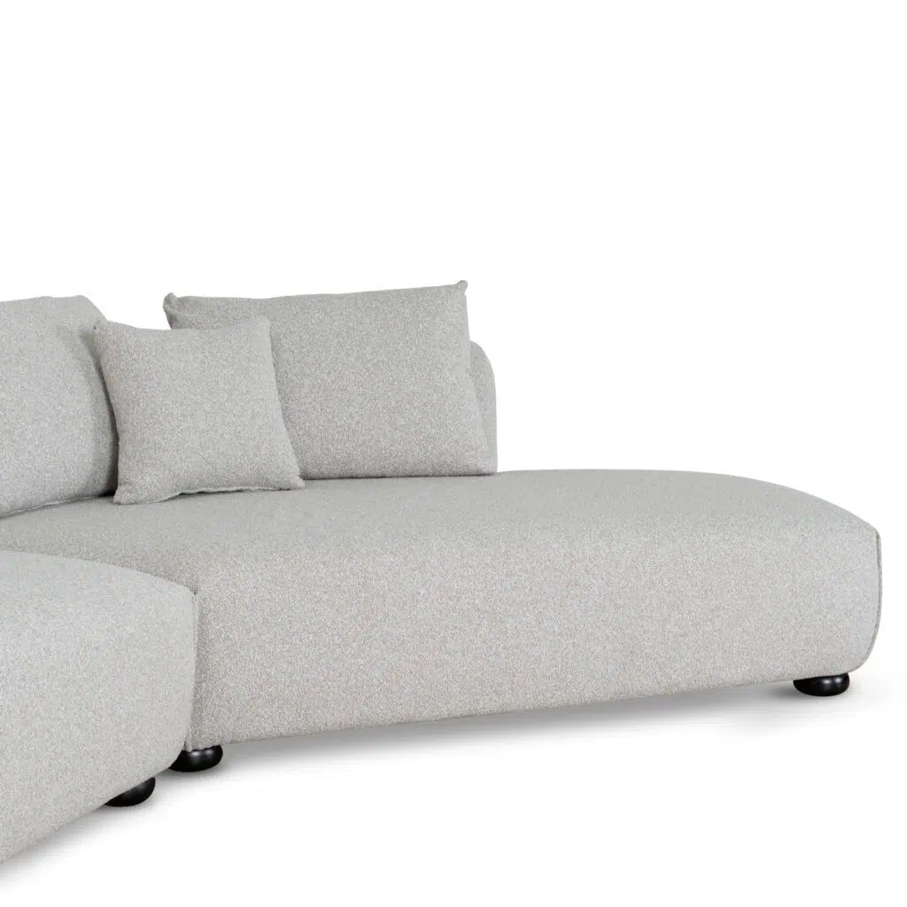 Alven 3 Seater Right Chaise Sofa – Clay Grey | Modern Design, Comfort, Durability