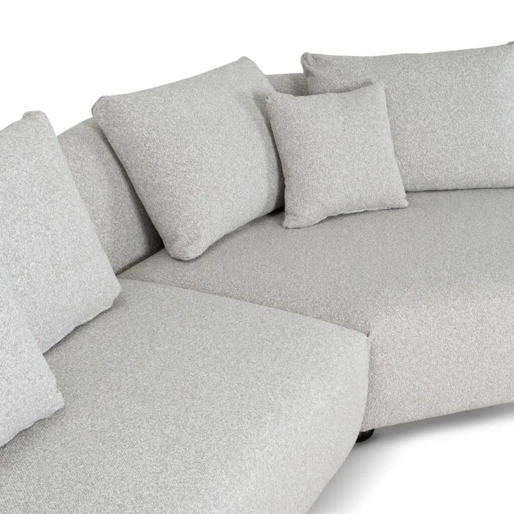 Alven 3 Seater Right Chaise Sofa Clay Grey Comfortable Durable Spacious Ergonomic