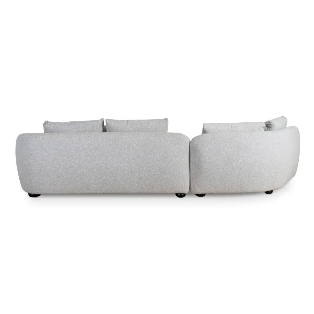 Voryn 3 Seater Left Chaise Sofa - Clay Grey Modern Design