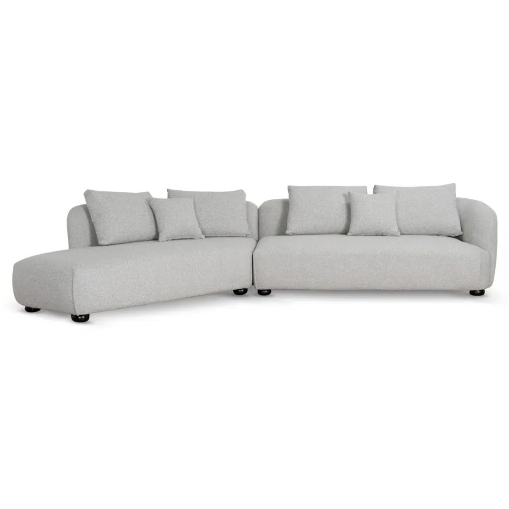 3-seater left chaise sofa clay grey modern design