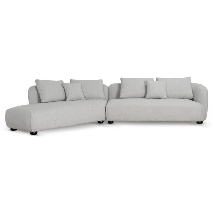 Voryn 3 Seater Left Chaise Sofa – Clay Grey