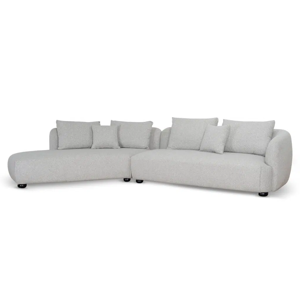 Voryn 3 Seater Left Chaise Sofa Clay Grey Modern