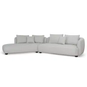 Voryn 3 Seater Left Chaise Sofa Clay Grey Modern