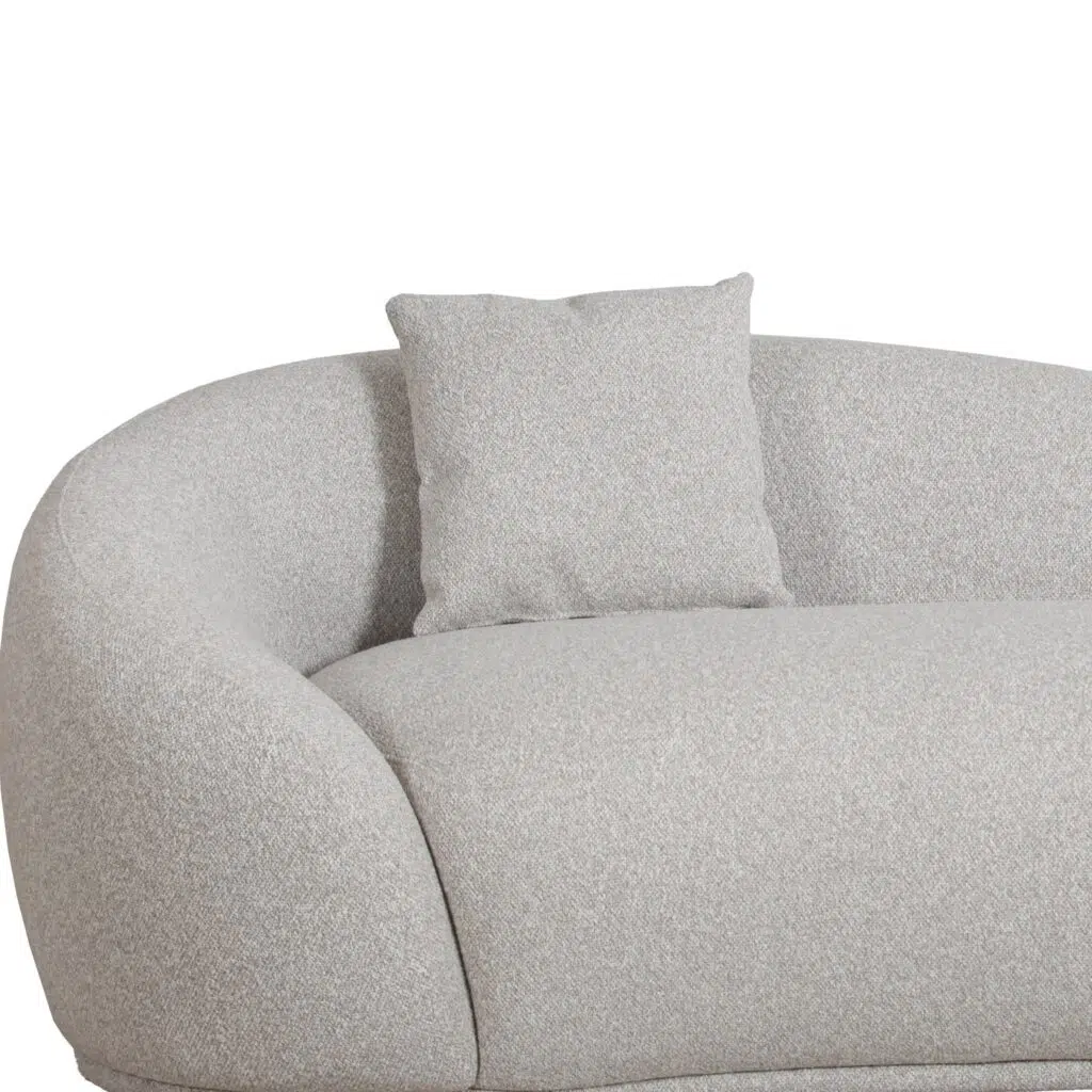 Tiva 3 Seater Fabric Sofa - Clay Grey Modern Design