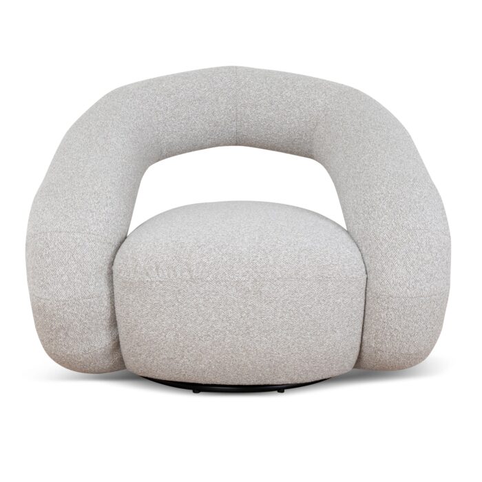 Fynor Clay Grey Swivel Armchair - Elegant Modern Comfortable Durable 360-Degree