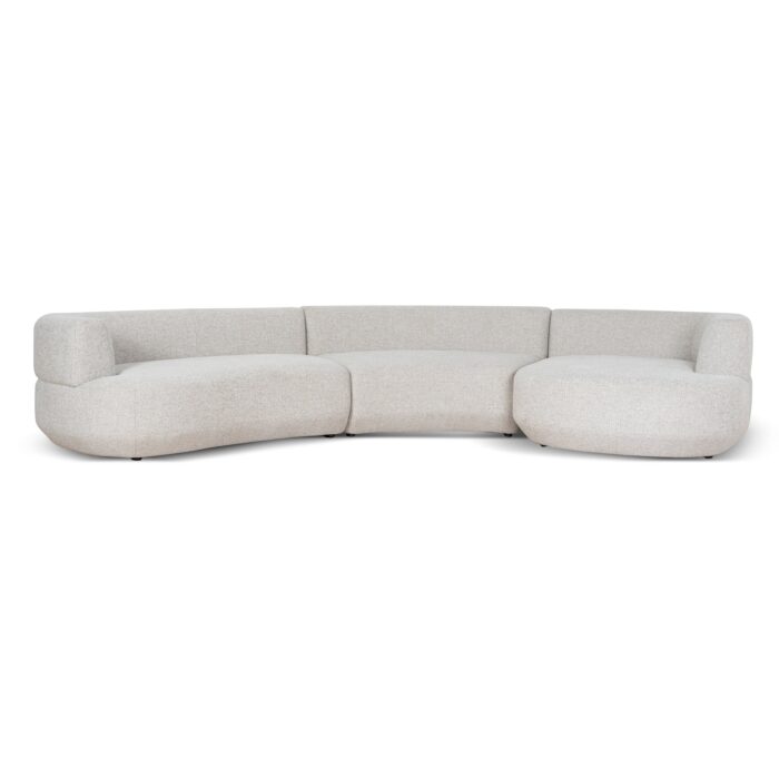 Quela Modular Right Chaise Sofa in Coral Natural Linen - Durable, Elegant Design