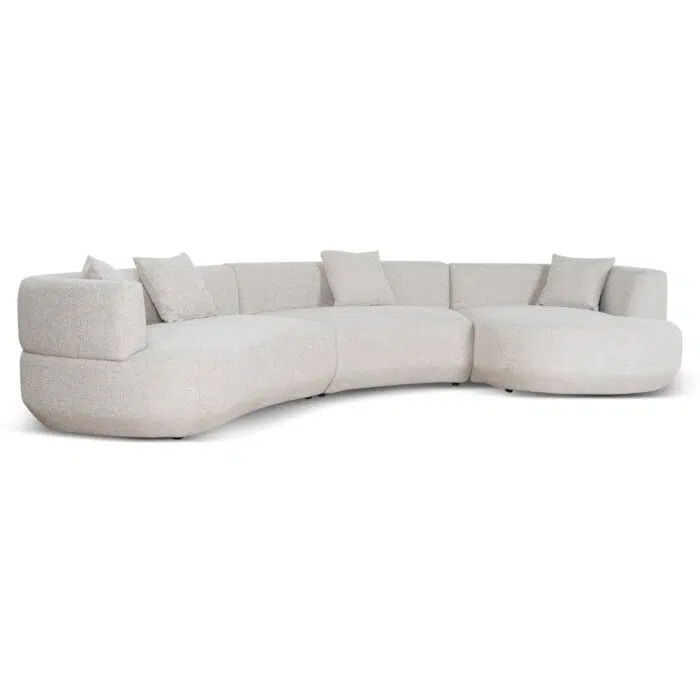 Quela Modular Right Chaise Sofa – Coral Natural Linen