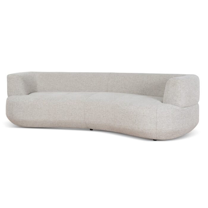 Iven 3 Seater Sofa Coral Natural Linen Rounded Silhouette Hidden Base Comfortable Durable Design