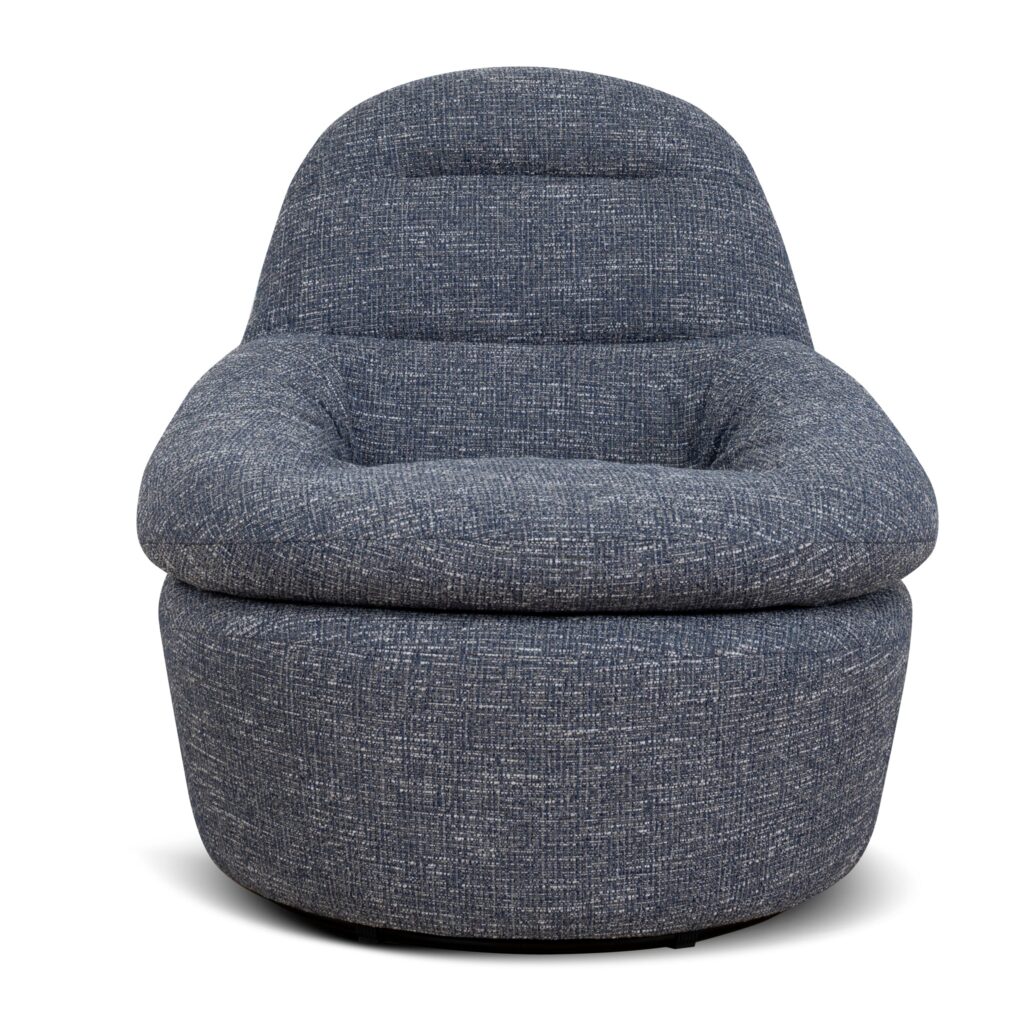 Prussian Blue Swivel Lounge Chair - Comfort & Durability