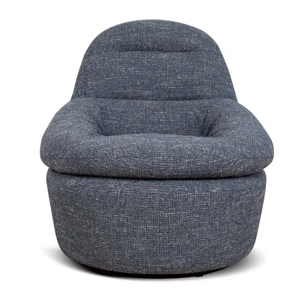 Prussian Blue Swivel Lounge Chair - Comfort & Durability