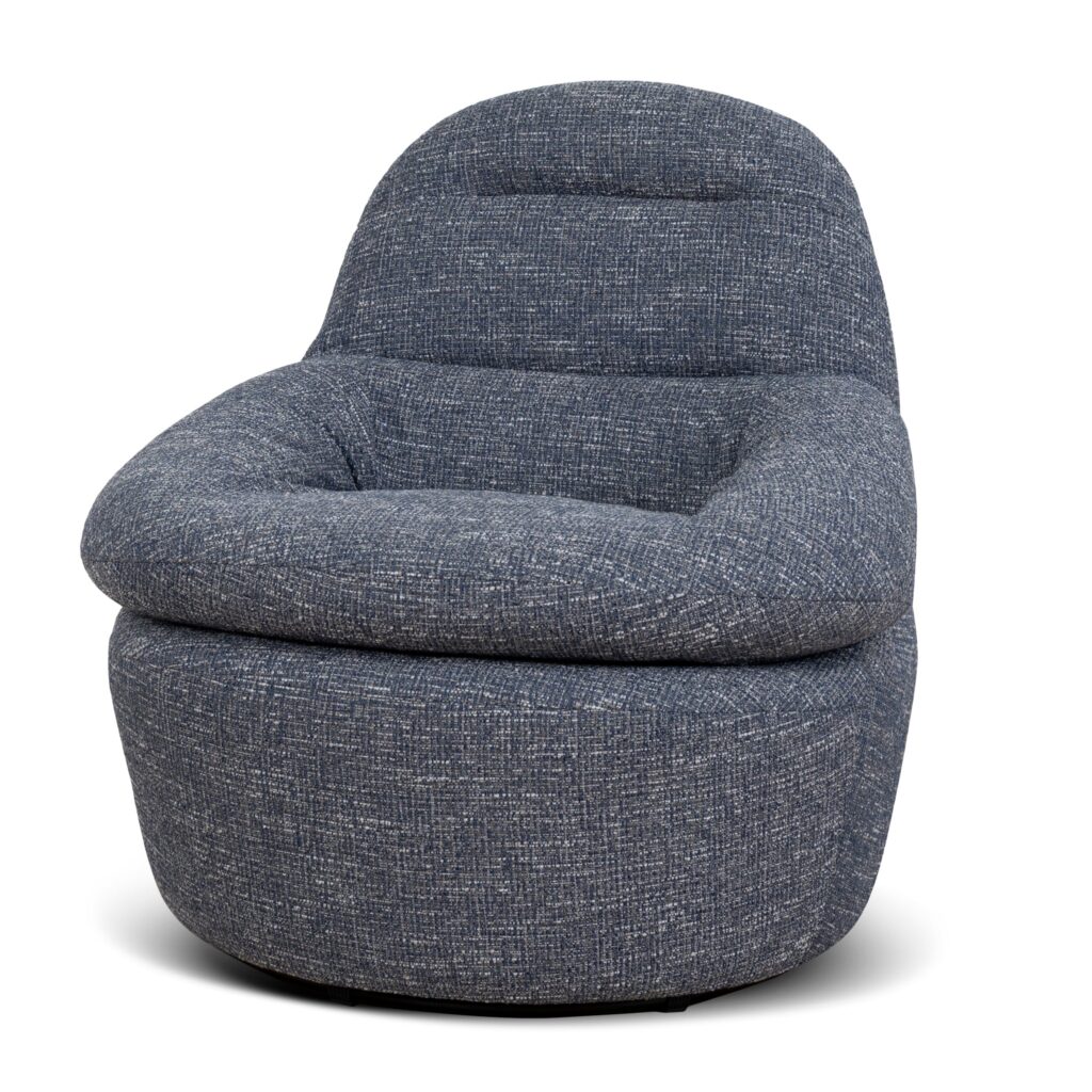 Ulven Prussian Blue Swivel Lounge Chair - Comfortable Durable