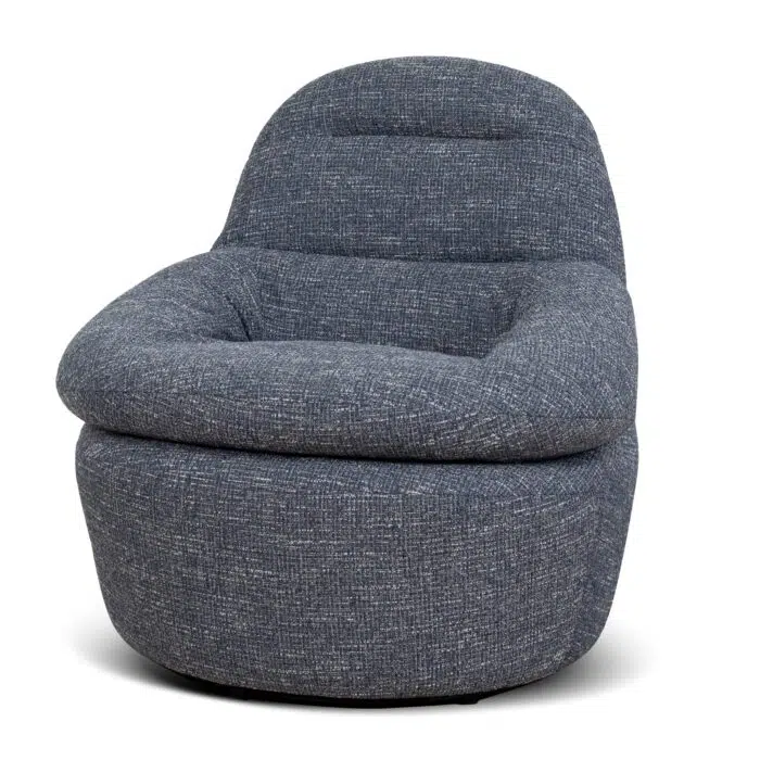 Ulven Swivel Lounge Chair – Prussian Blue