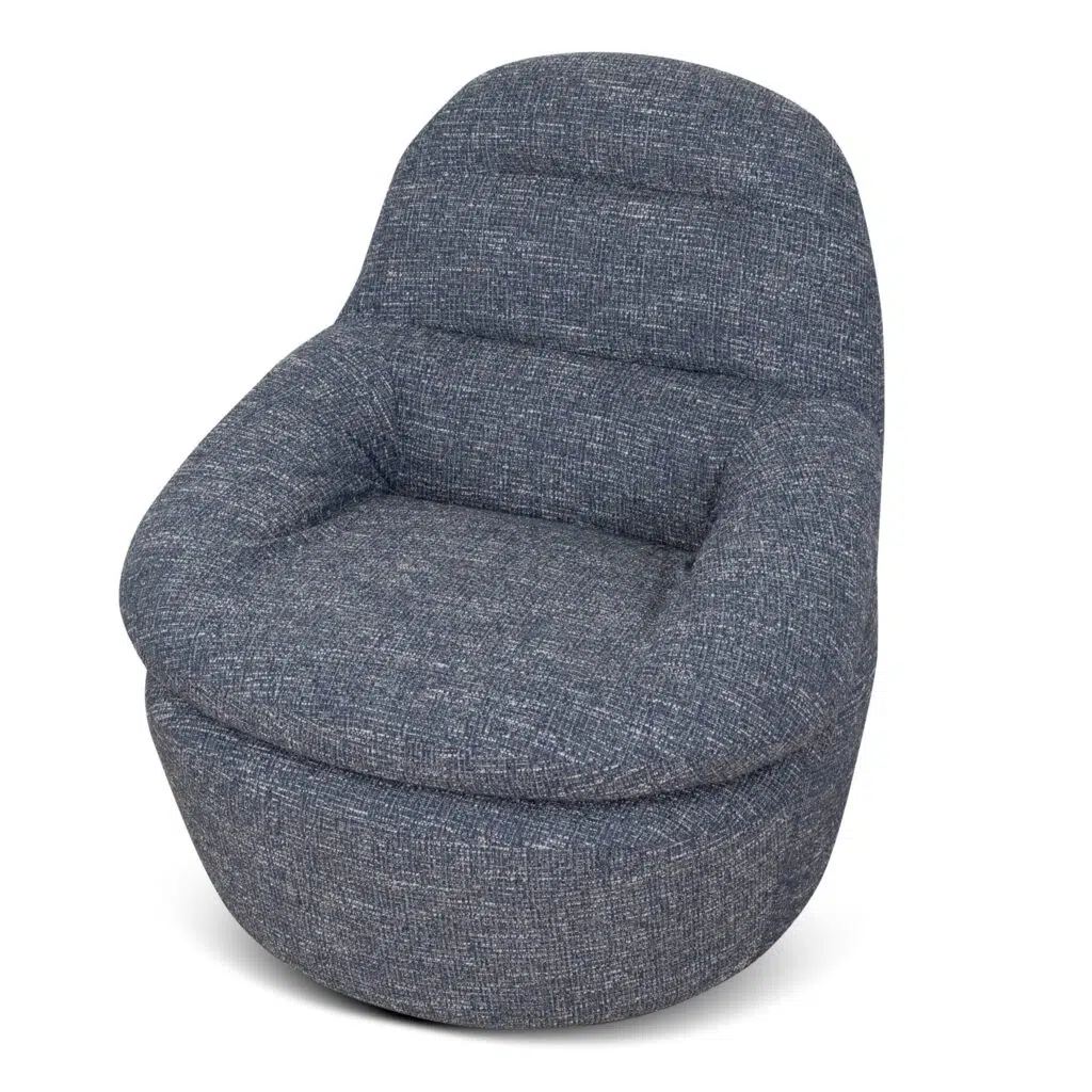 Prussian Blue Swivel Lounge Chair for Ultimate Relaxation