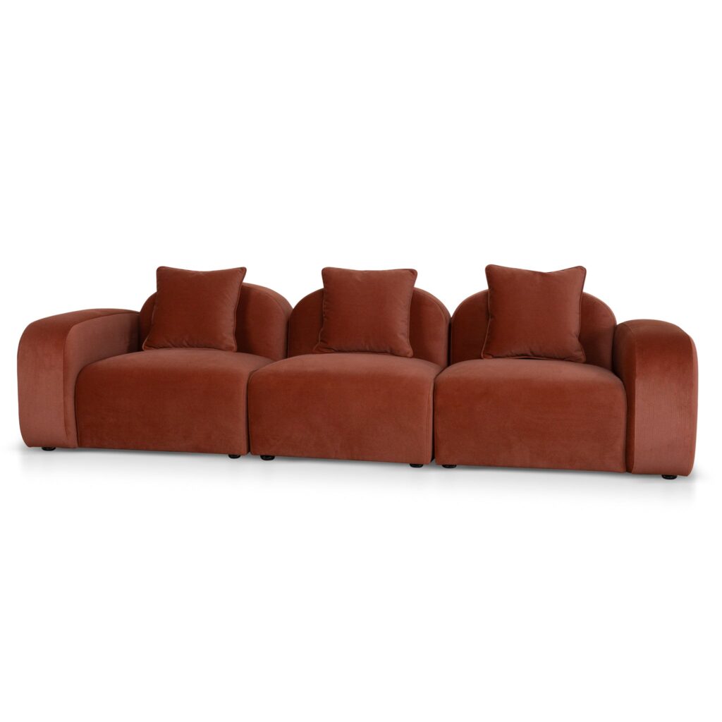 Nyven 4 Seater Sofa - Umber Orange Modern Durable Comfort