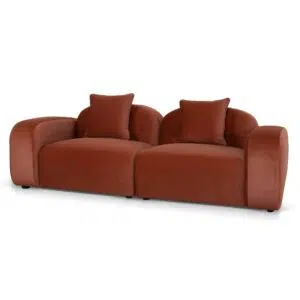 Nyven 3 Seater Sofa in Umber Orange, modular design, durable comfort