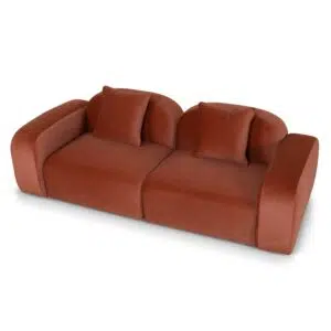 Nyven 3 Seater Sofa - Umber Orange, Durable Comfort Design