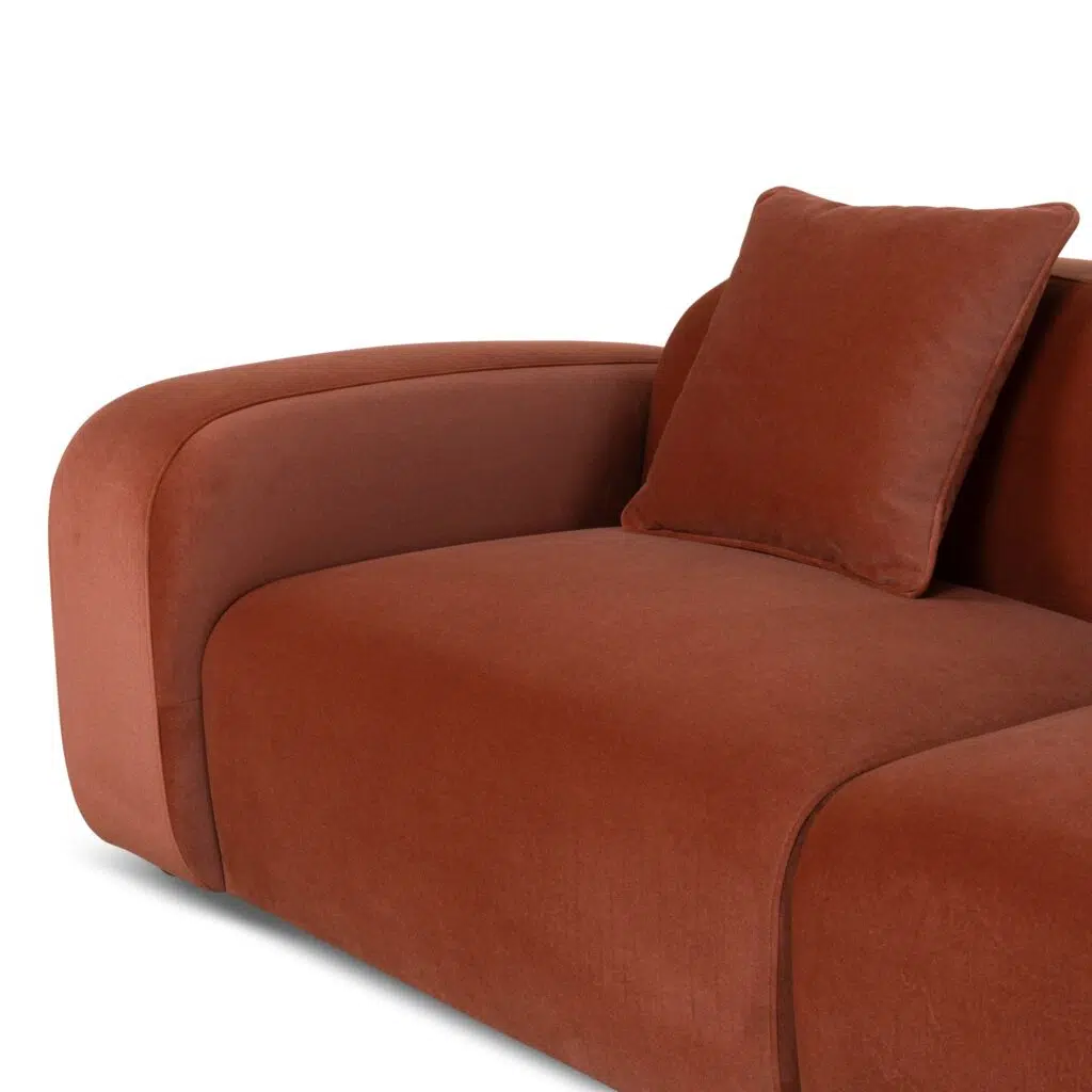 Nyven 3 Seater Sofa – Umber Orange Durable Design
