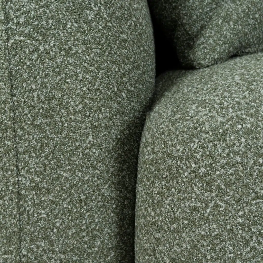 Vory 3 Seater Right Chaise Sofa in Bold Amazon Green Fabric
