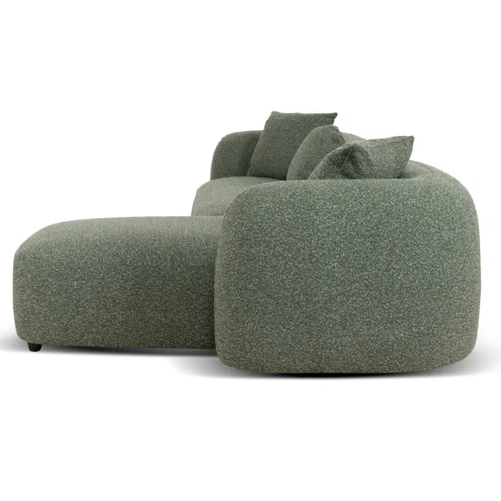 Vory 3-Seat Chaise Sofa in Amazon Green