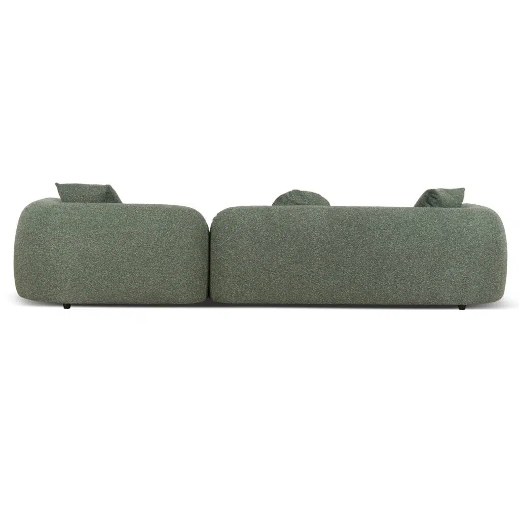 Vory 3 Seater Right Chaise Sofa in Amazon Green