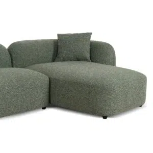 Vory 3-Seater Right Chaise Sofa in Amazon Green